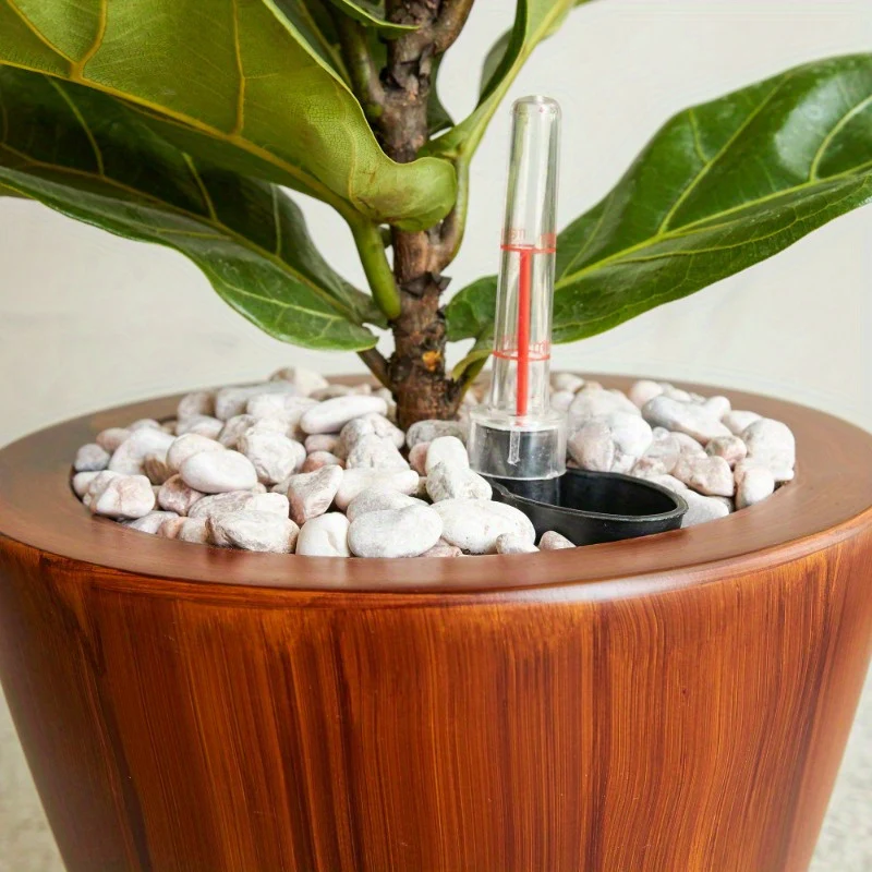 Self-watering Planter Pot | 2-Pack | Plastic | Self-watering | 10 in. | Dark Wood